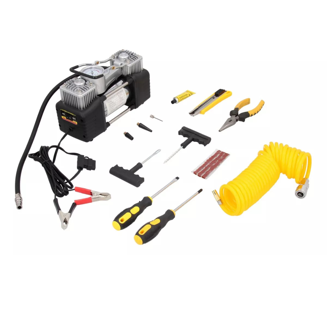 Kit Compresor Portátil De Aire para Auto (12 V)