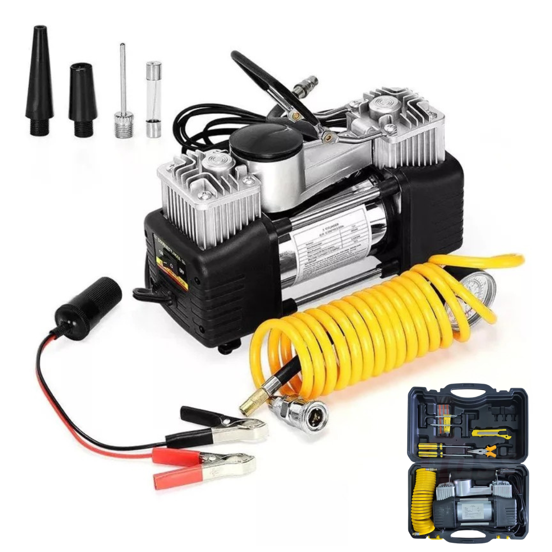 Kit Compresor Portátil De Aire para Auto (12 V)